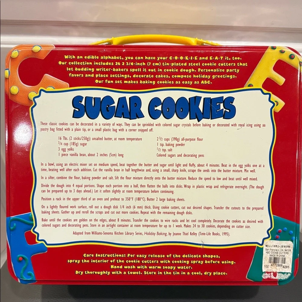 Like New Williams Sonoma ABC Cookie Cutters Set 3